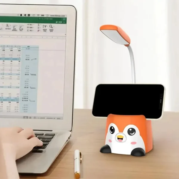 Cute Rechargeable Table/Desk Lamps with pen holder and mobile stand 3in1 (Random Color) - Image 3