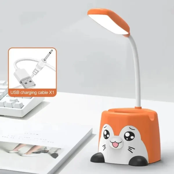 Cute Rechargeable Table/Desk Lamps with pen holder and mobile stand 3in1 (Random Color) - Image 2