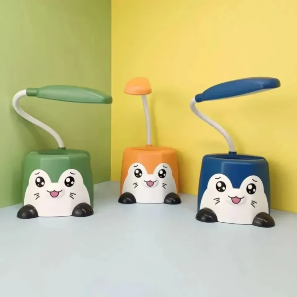 Cute Rechargeable Table/Desk Lamps with pen holder and mobile stand 3in1 (Random Color)