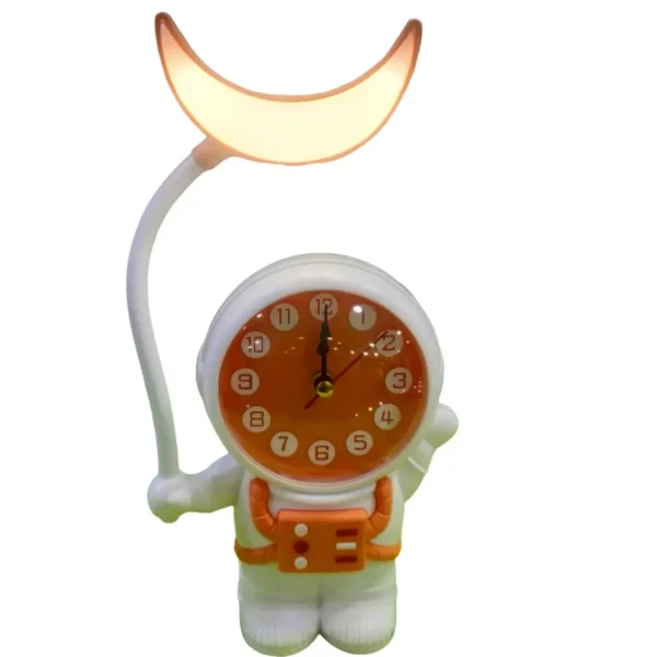 Cute Astronot Rechargeable Table/Desk Lamp with clock , alarm, pen holder and sharpner 4in1