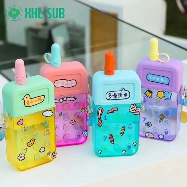 Cute Phone Straw Water Bottle - Image 6